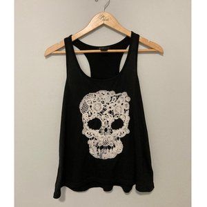 Grass Collection Skeleton Black Racerback Tank Top